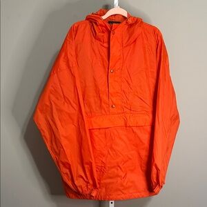 Crew‎ XL Tall Orange Hooded Rain Jacket Excellent Condition Outdoor